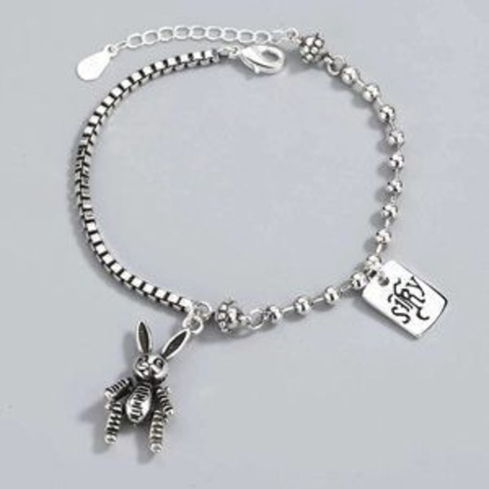925 Sterling Silver Vintage Rabbit Bracelet